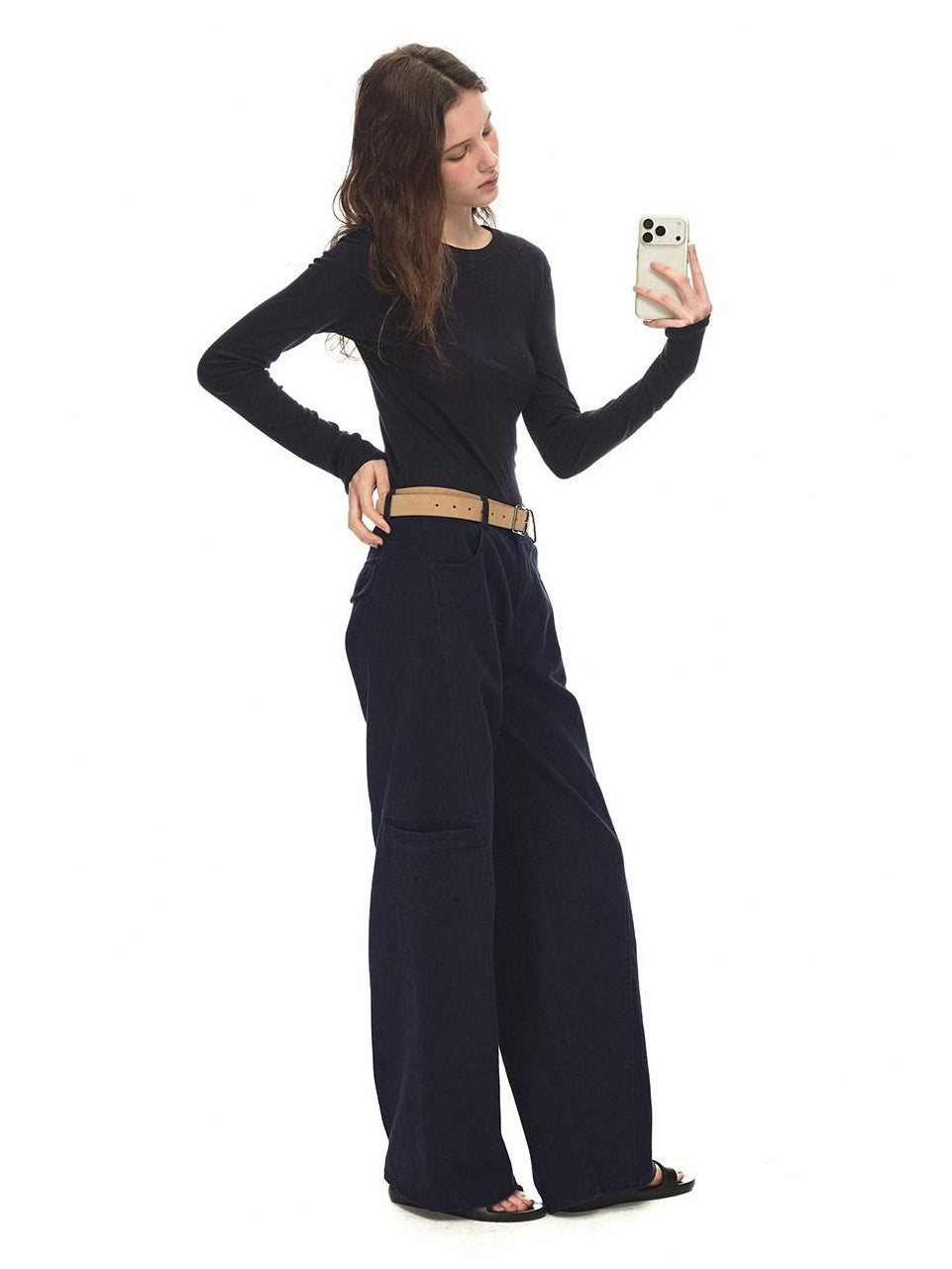 Country Moment Breathable Cotton Retro Wide Leg 3D Tailoring Youth Cargo Pants