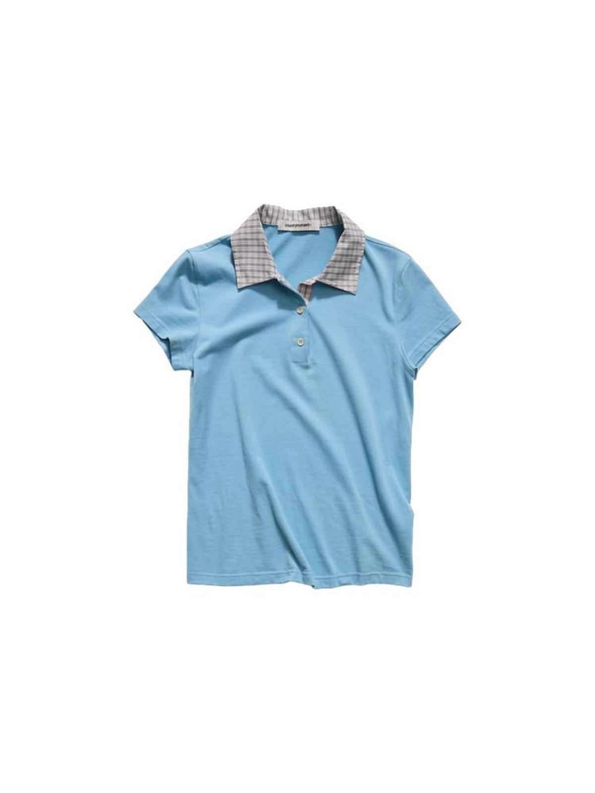 Country Moment 100% Cotton Patchwork Slim Fit Polo Collar Casual Plaid Short Sleeve T-Shirts