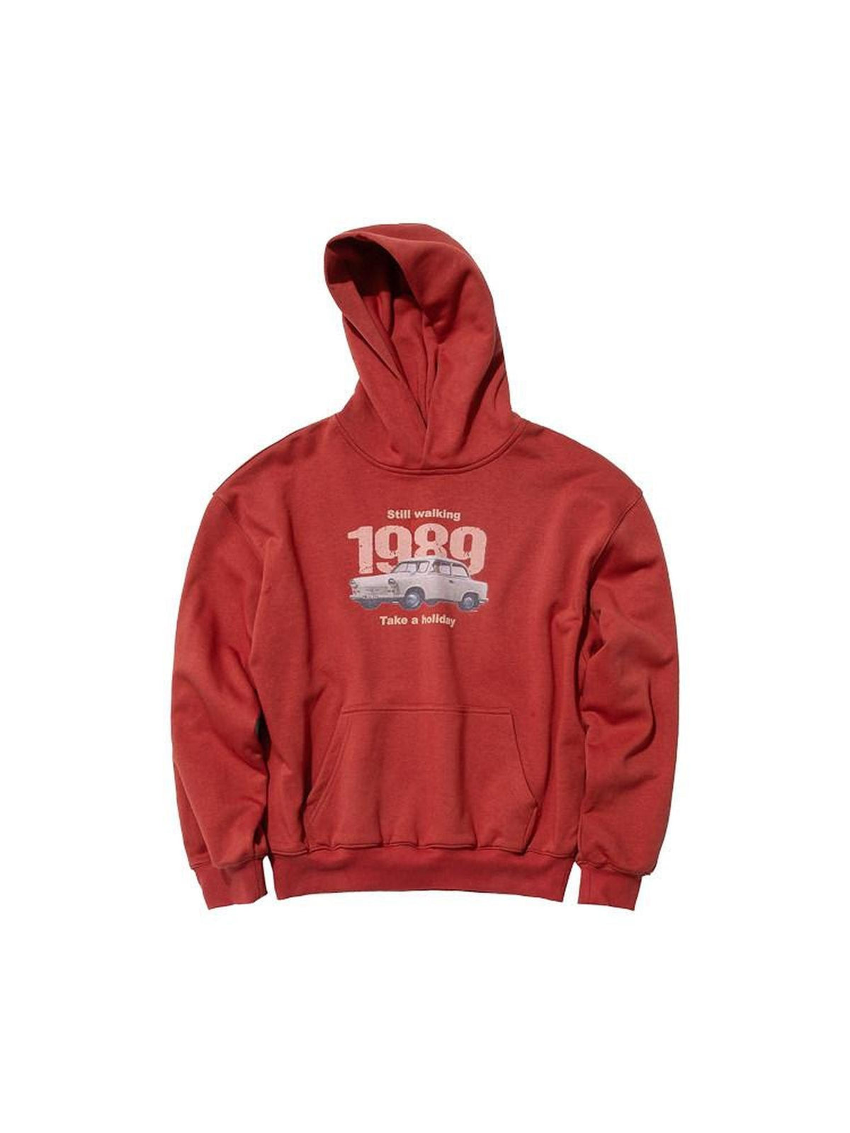 Country Moment Soft Cotton Blend Loose Fit Pullover Teen Casual Graphic Orange Red Hoodie