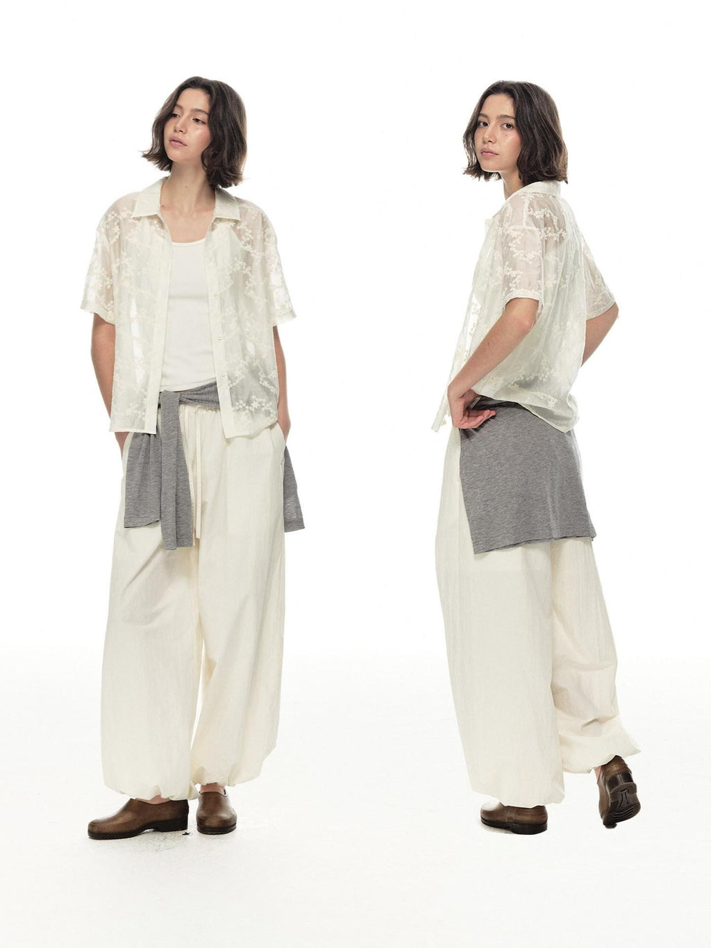 Country Moment Breathable Embroidered Lyocell Loose French Collar Women Travel City Blouses