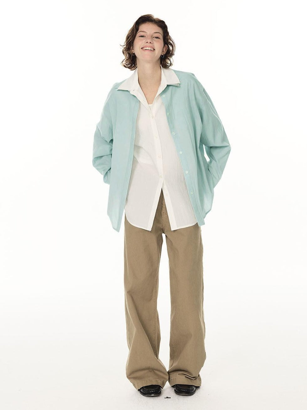 Country Moment Soft Lyocell Nylon Loose Fit Button Down Unisex Long Sleeve Shirts