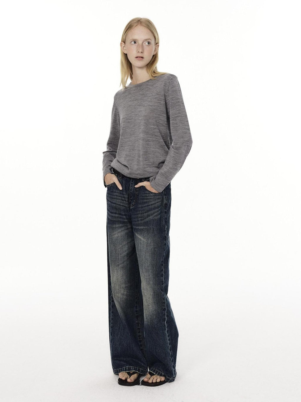Country Moment 100% Wool Warm Breathable Crew Neck Standard Fit Casual Long Sleeve T-Shirts