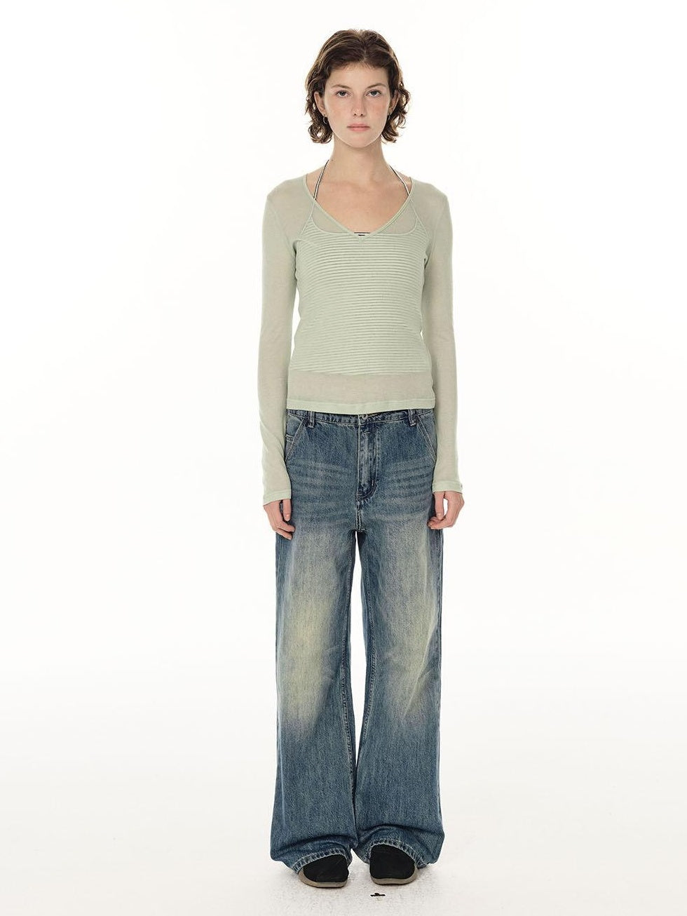 Country Moment Whiskered Mid Rise Deep Blue Cotton Blend Micro Stretch Straight Leg Jeans