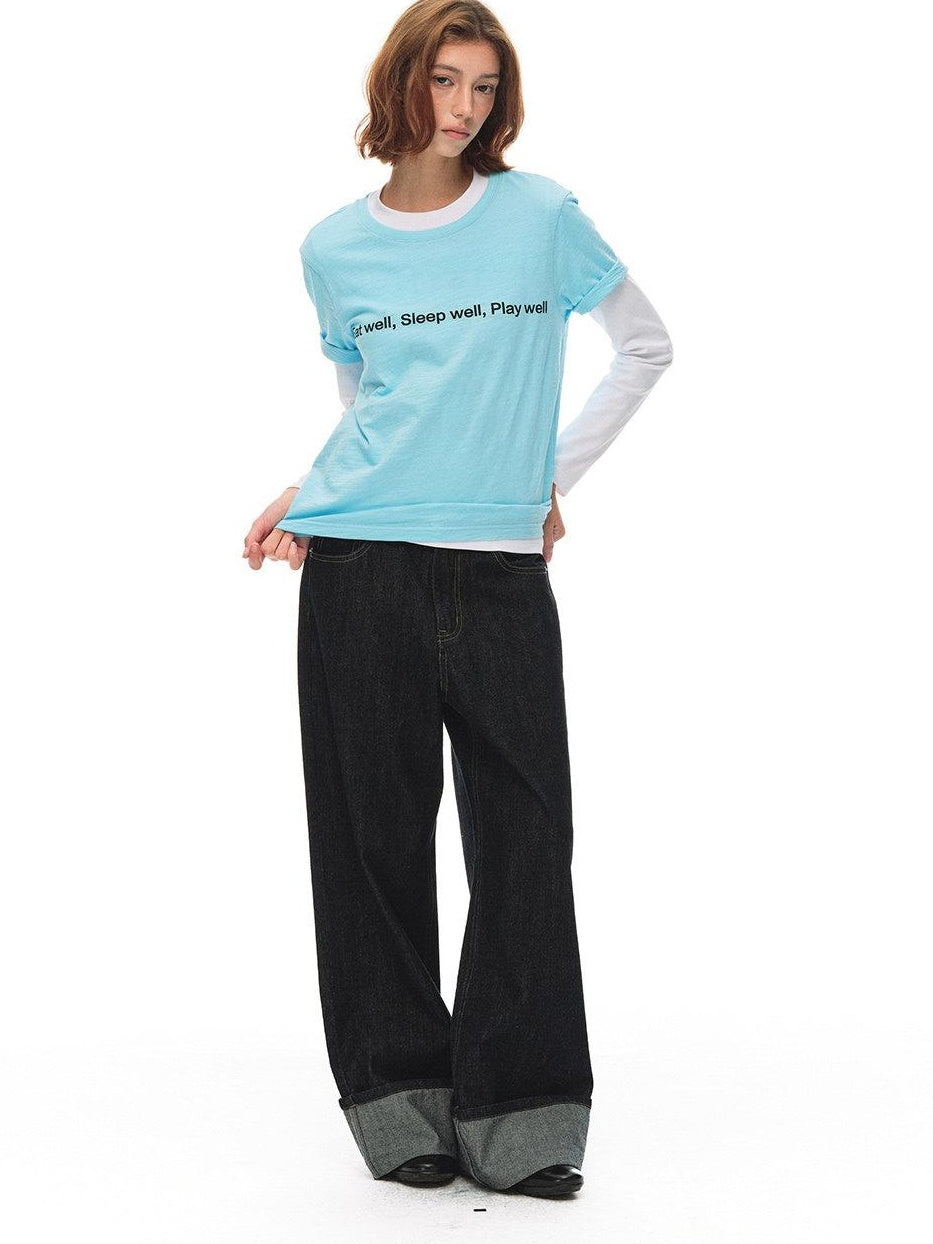 Country Moment Breathable Bamboo Slub Cotton Loose Fit Letter Print Women Short Sleeve T-Shirts