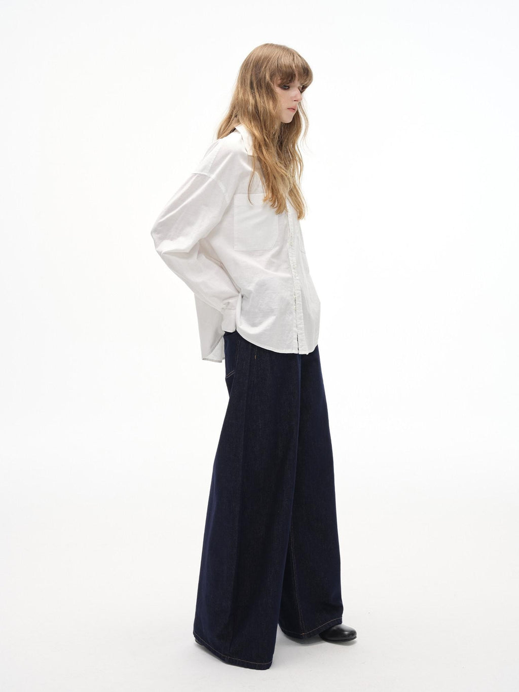 Country Moment High Waist Durable Cotton American Relaxed Raw Denim Non Stretch Wide Leg Jeans