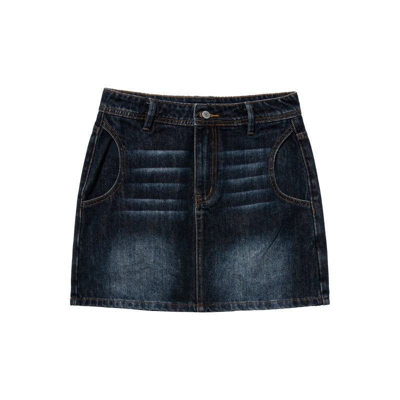 Country_Moment_Breathable_Cotton_Blend_Vintage_Office_A_Line_Solid_Blue_Black_Mini_Skirts_MISSTT