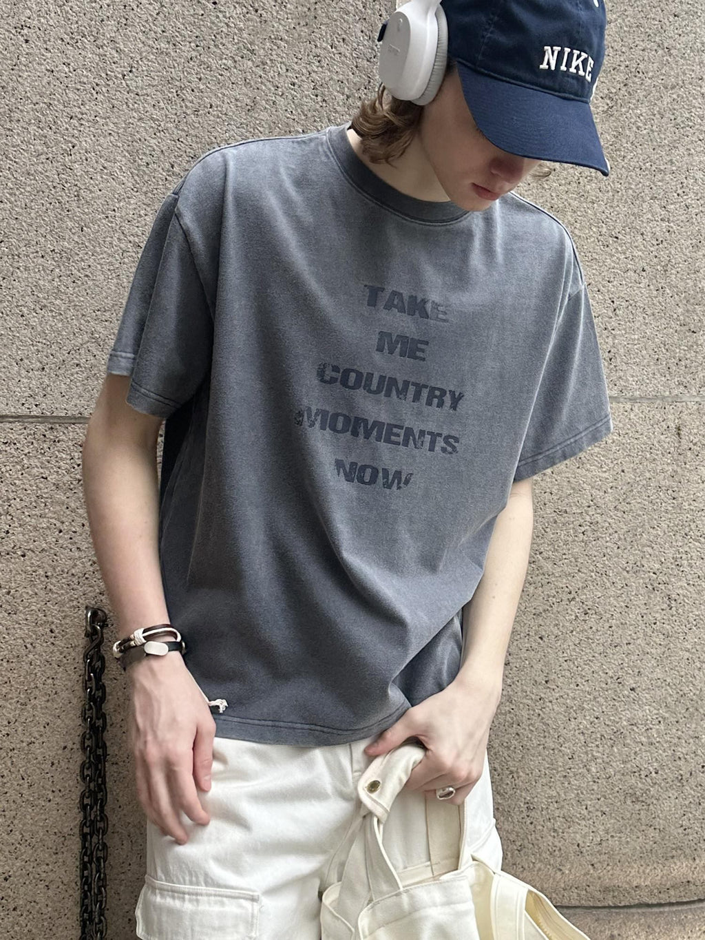 Country Moment 100% Cotton Loose Fit Round Neck Teen Letter Graphic Short Sleeve T-Shirts