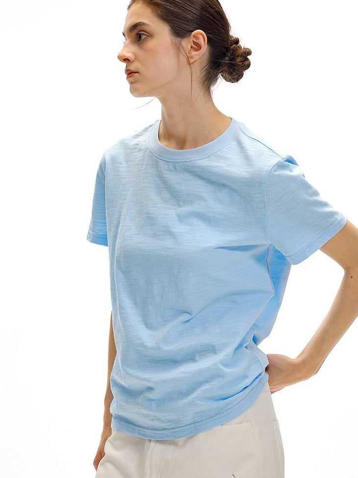 Country Moment Bamboo Cotton Minimal Loose Fit Unisex Solid Crew Neck Short Sleeve T-Shirts