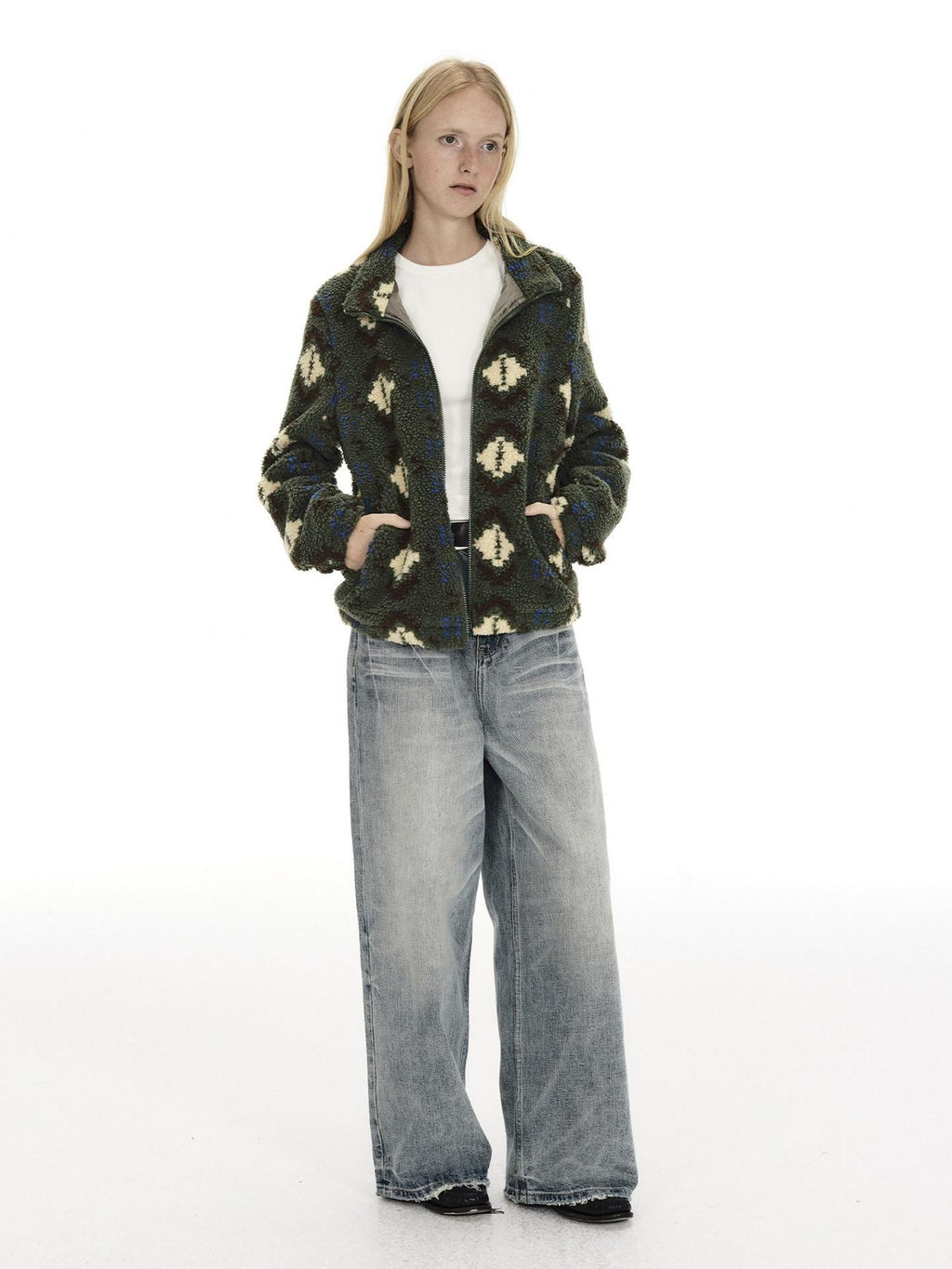 Country Moment Warm Sherpa Lined Loose Fit Toggle Detail Ethnic Men Commuter Cropped Jackets