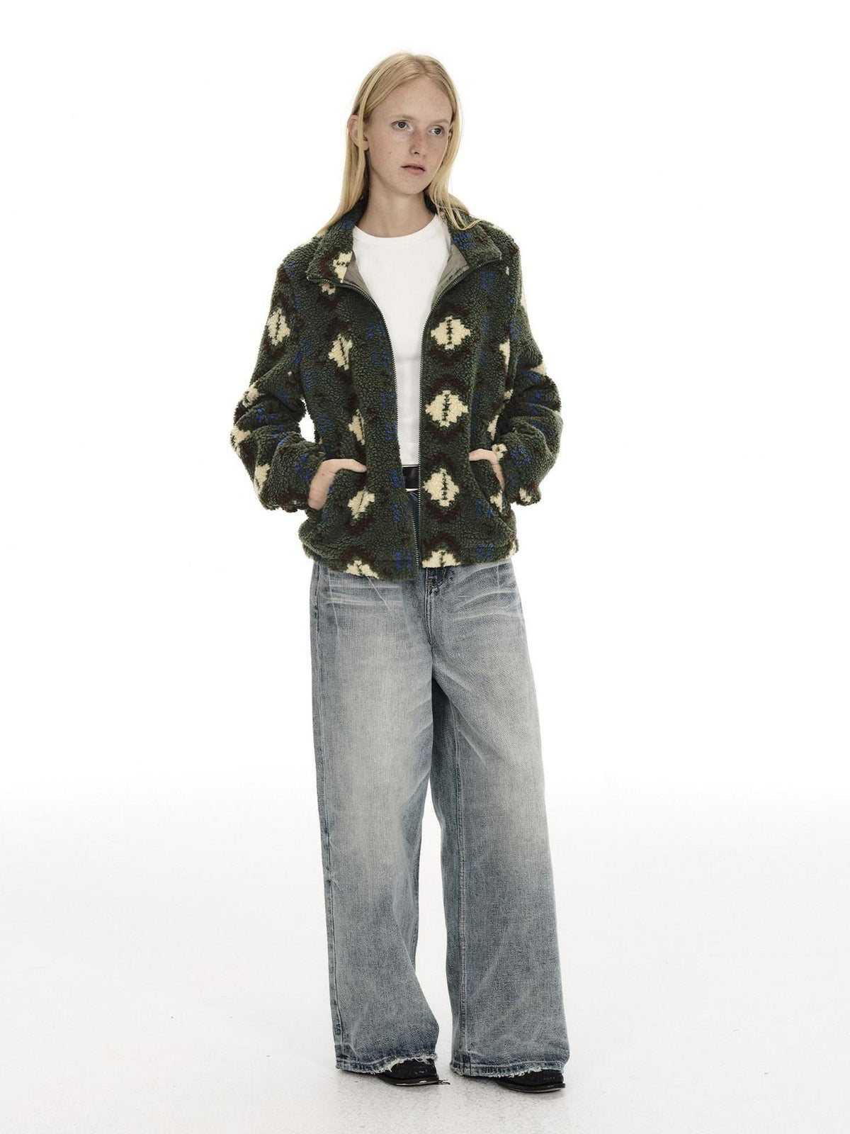 Country Moment Warm Sherpa Lined Loose Fit Toggle Detail Ethnic Men Commuter Cropped Jackets