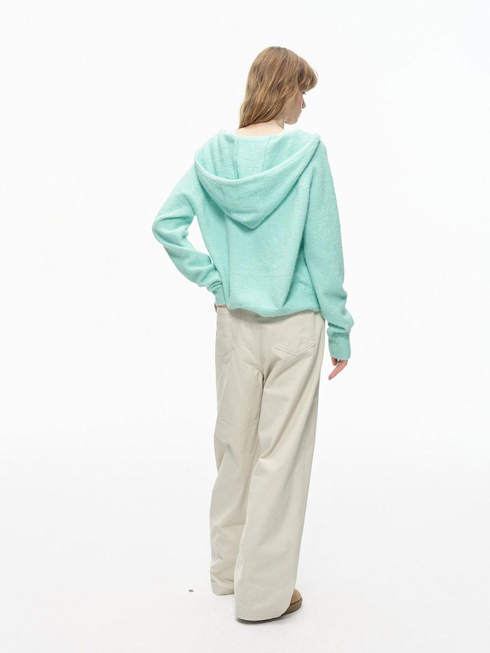 Country Moment Washed Patchwork Pure Cotton Mid Rise Loose Straight Youth Casual Wide Leg Pants