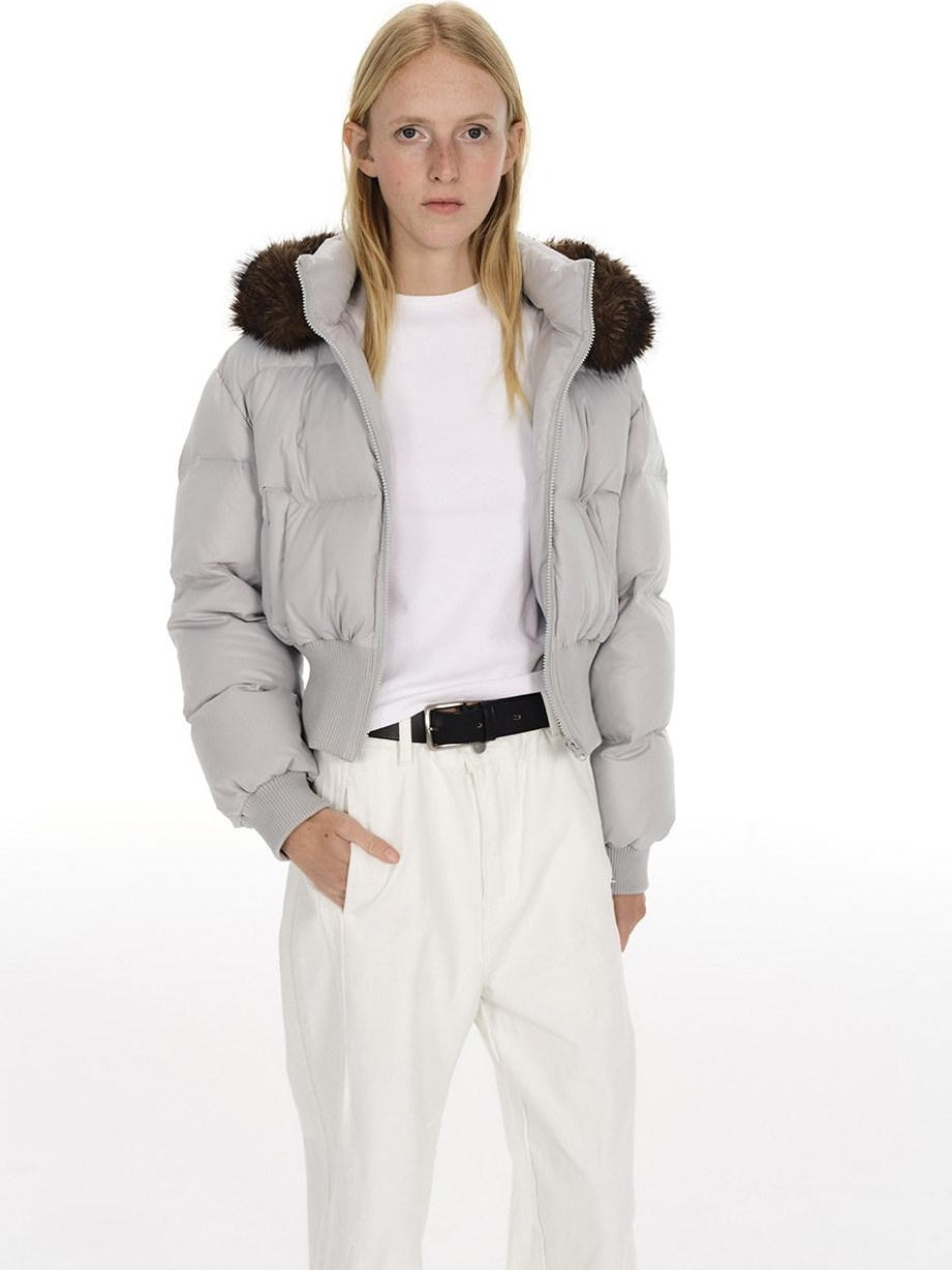 Country Moment Warm White Duck Down Slim Fit Short Hooded Urban Casual Youth Down Jackets