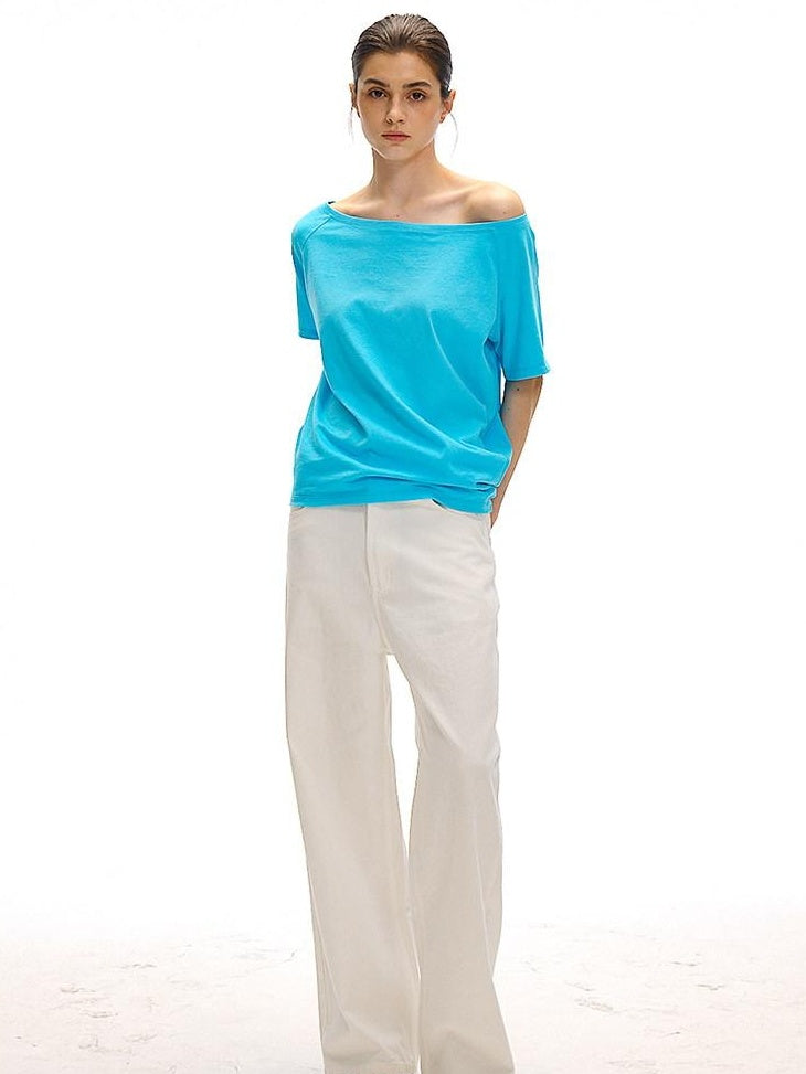 Country Moment Versatile Cotton Loose Natural Waist Zip Fly Commuter White Straight Pants