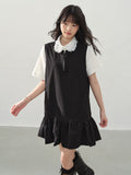 DDGIRL_studio_Soft_Washed_Cotton_Nylon_A_Line_Doll_Collar_Pockets_Black_Mini_Dresses_MISSTT