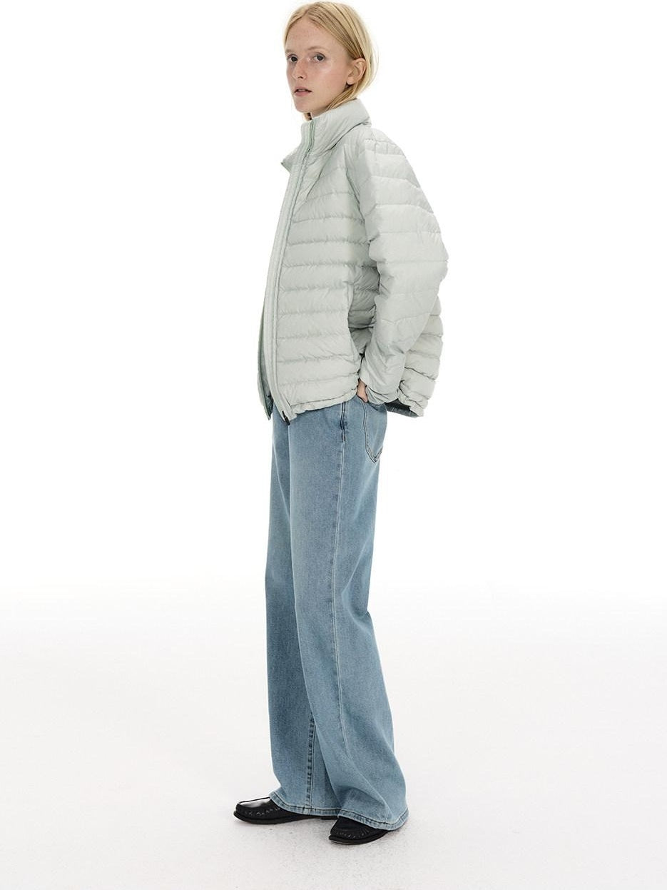 Country Moment Vintage Washed Low Rise Loose Fit Micro Stretch Casual Blue Straight Leg Jeans