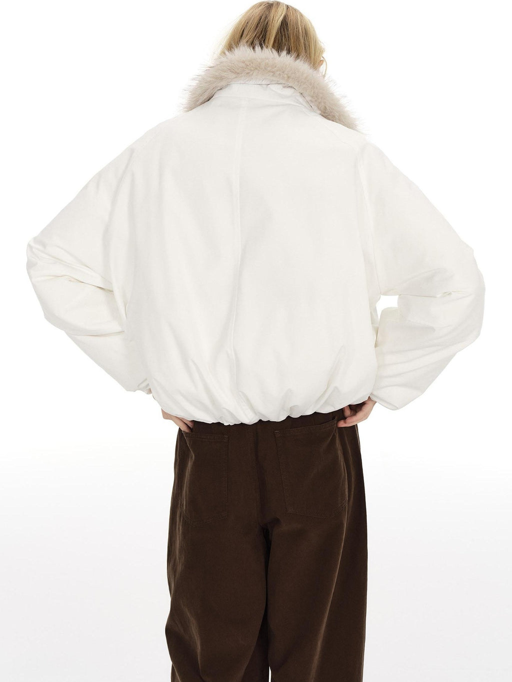 Country Moment 90% White Duck Down 650Fp Fur Collar Loose Short Women City Casual Down Jackets
