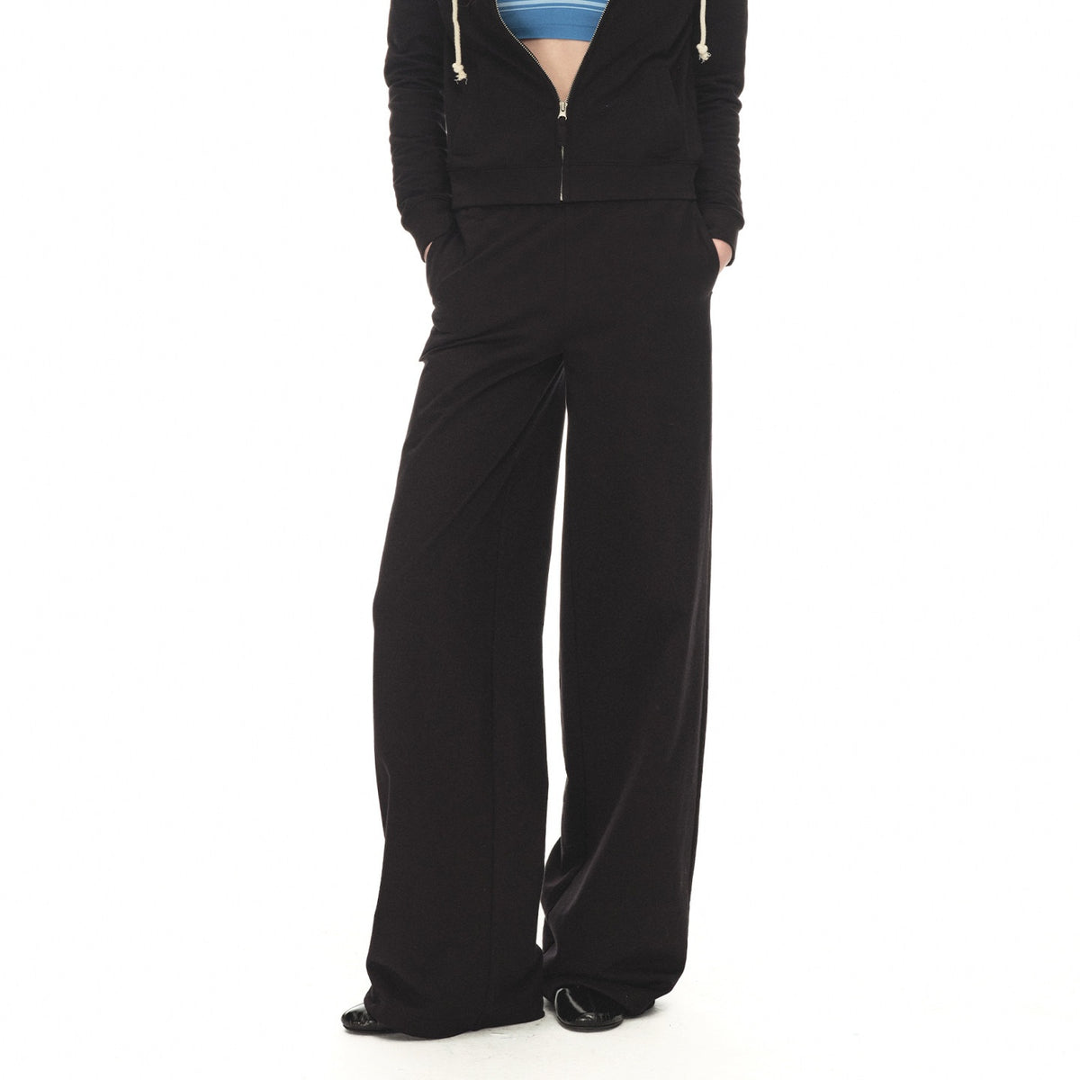 Country_Moment_100%_Cotton_Durable_Loose_Mid_Rise_Drawstring_Black_Straight_Leg_Sweatpants_MISSTT