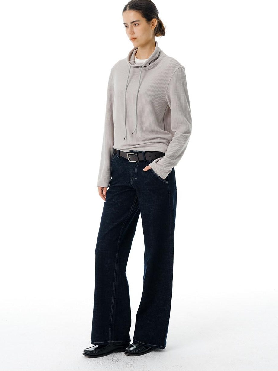 Country Moment Micro Stretch Low Waist Retro Denim Topstitch Zip Fly Youth Straight Leg Jeans