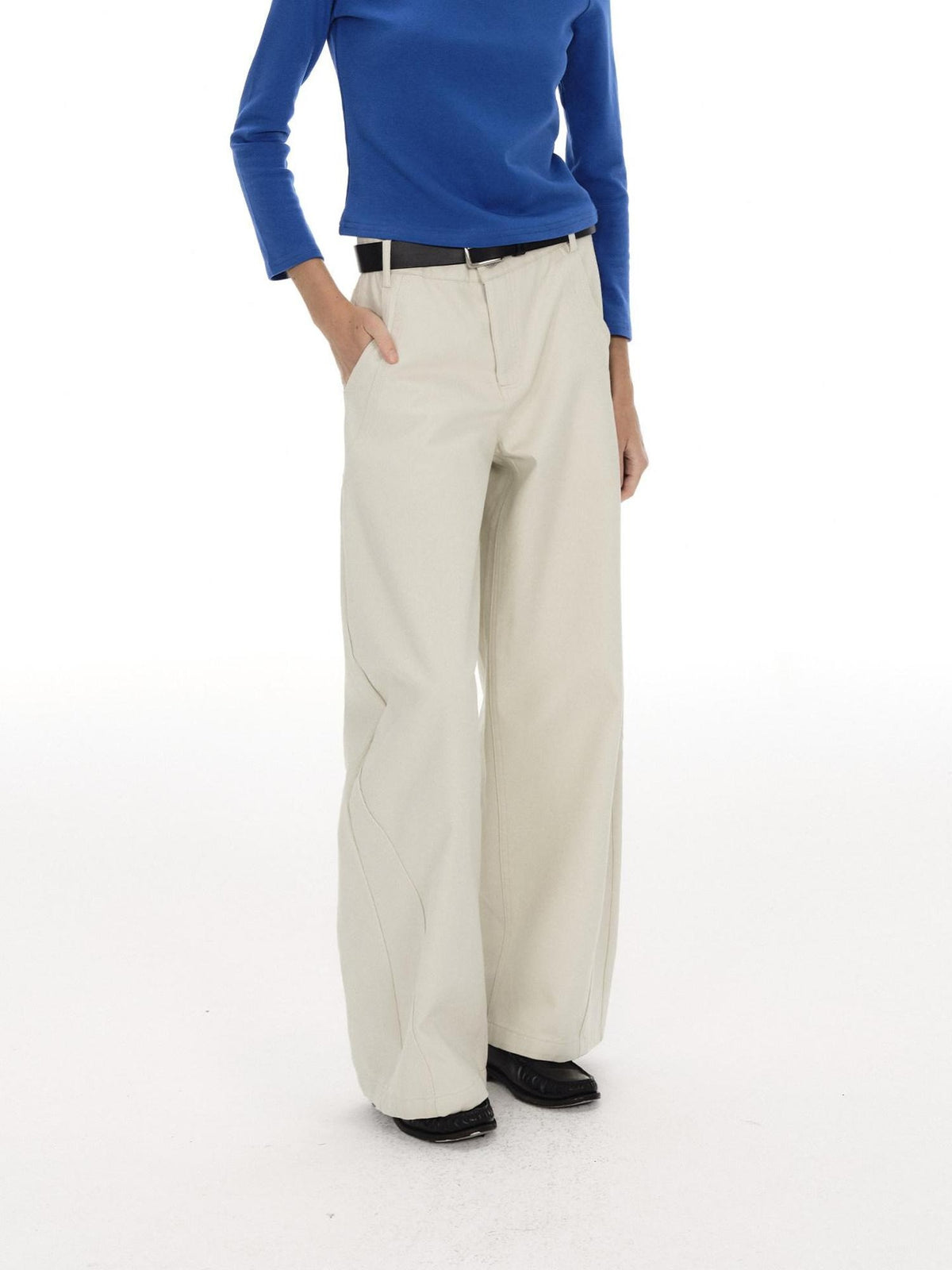 Country Moment Comfortable Cotton Mid Rise Loose Fit Zipper Casual Men Daily Straight Pants