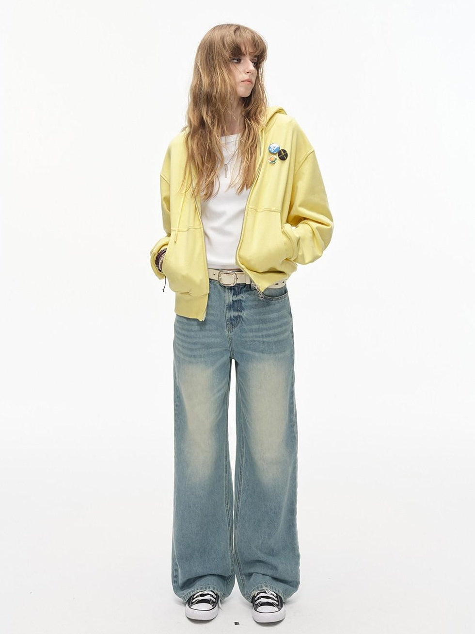 Country Moment Washed Gradient Mid Rise Relaxed Casual Gray Blue Stretch Straight Leg Jeans