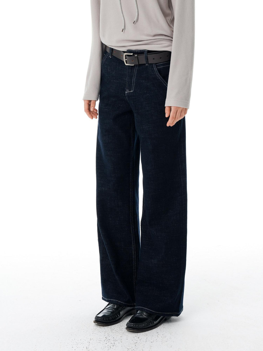 Country Moment Micro Stretch Low Waist Retro Denim Topstitch Zip Fly Youth Straight Leg Jeans