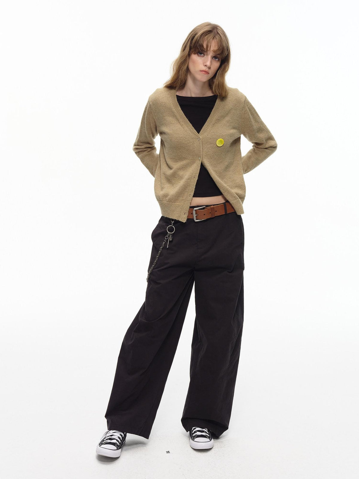 Country Moment Soft Wool Blend Slim Fit American V-neck Short Button Knit Women Cardigans