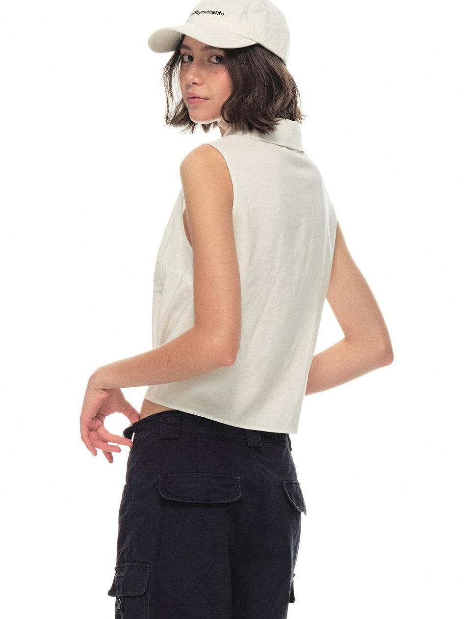 Country Moment Breathable Quick Dry Loose Tie Front Women Commuter Modal Sleeveless Short Shirts