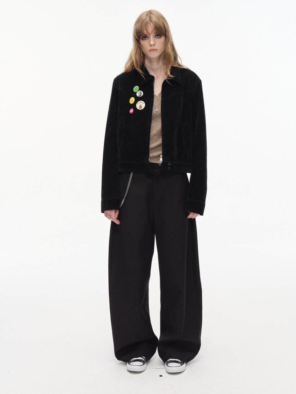 Country Moment Warm Casual Lapel Zipper Long Sleeve Pockets Women Cropped Jackets