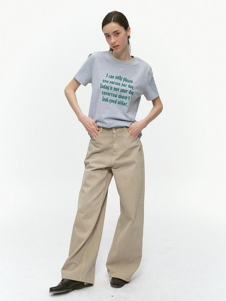 Country Moment Breathable 100 Percent Cotton Loose Fit Youth Letter Short Sleeve T-Shirts