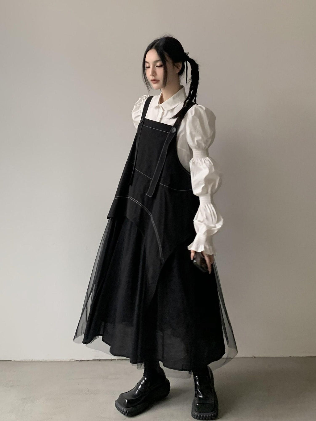 DDGIRL studio Shape Retaining Office Straight Fit Polo Collar Button Long Sleeve Women Blouses