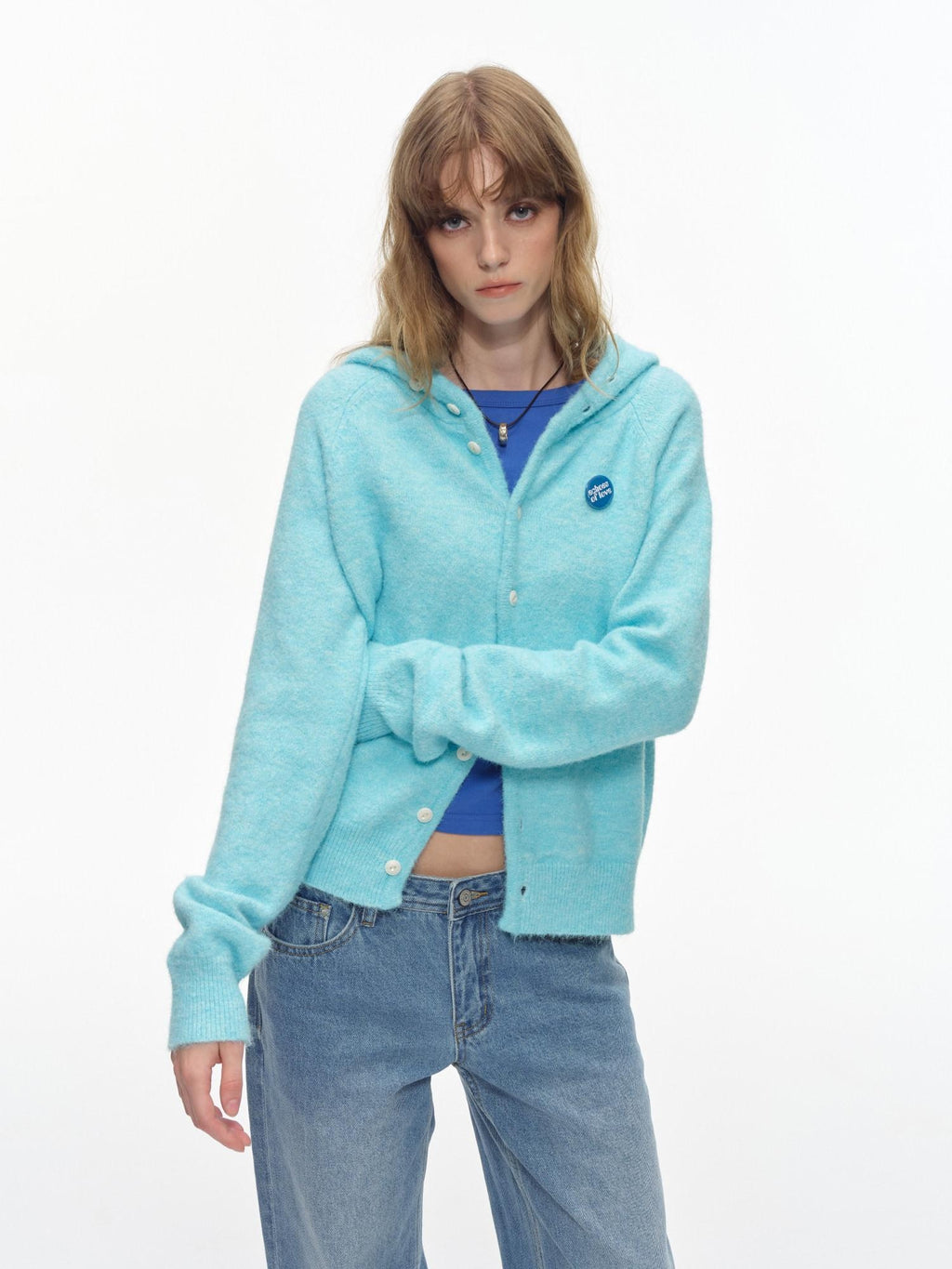 Country Moment Soft Button Closure Hooded Loose Fit Unisex Polyester Blend Cardigans