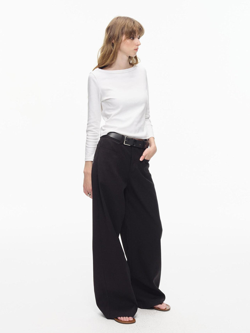 Country Moment Soft Breathable Cotton Stretch Slim Fit Boat Neck Women Long Sleeve T-Shirts