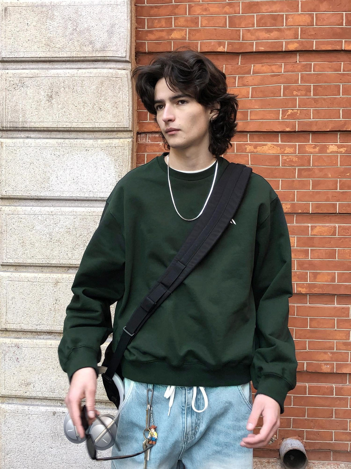 Country Moment Antibacterial 100% Cotton Embroidered Relaxed Unisex Teen Green Sweatshirt