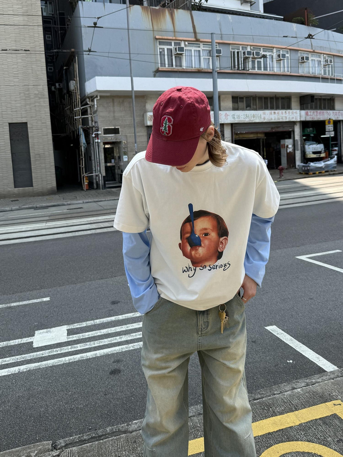 Country Moment 100% Cotton Oversized Crewneck Character Print Teen White Short Sleeve T-Shirts