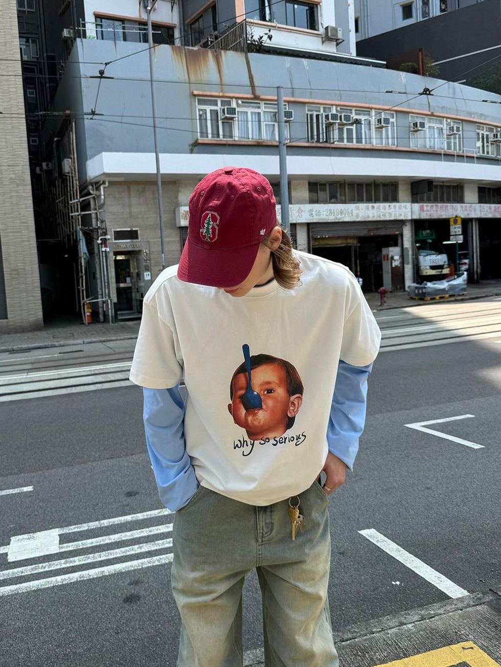 Country Moment 100% Cotton Oversized Crewneck Character Print Teen White Short Sleeve T-Shirts