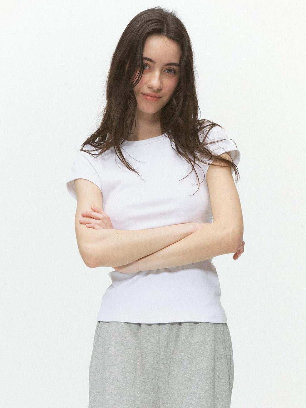 Country Moment Breathable Cotton Slim Fit Crewneck Women Casual Solid Short Sleeve T-Shirts