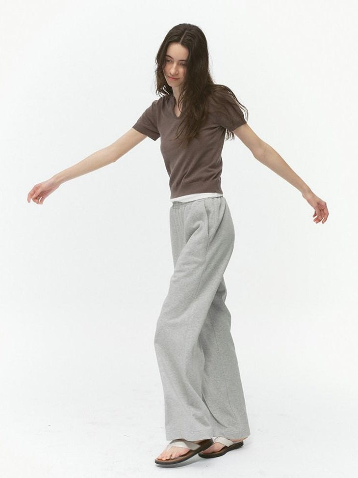 Country Moment 100 Percent Cotton Relaxed Straight Leg Elastic Waist Casual Sweatpants