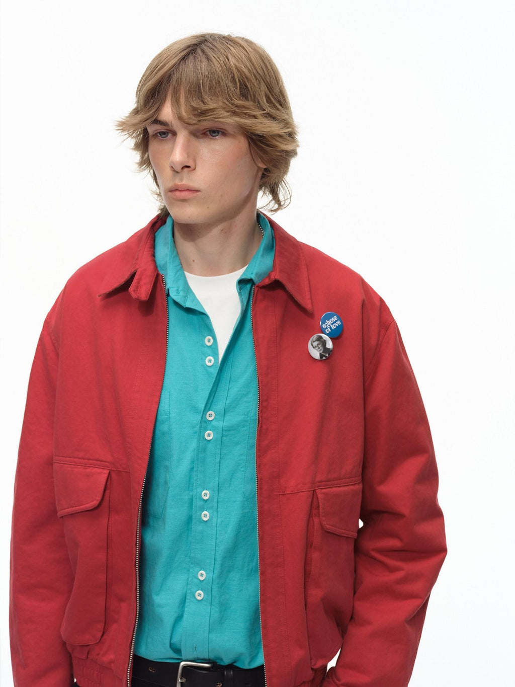 Country Moment Warm Pure Cotton Relaxed Fit Zip Front Rib Hem Unisex Chili Red Cropped Jackets