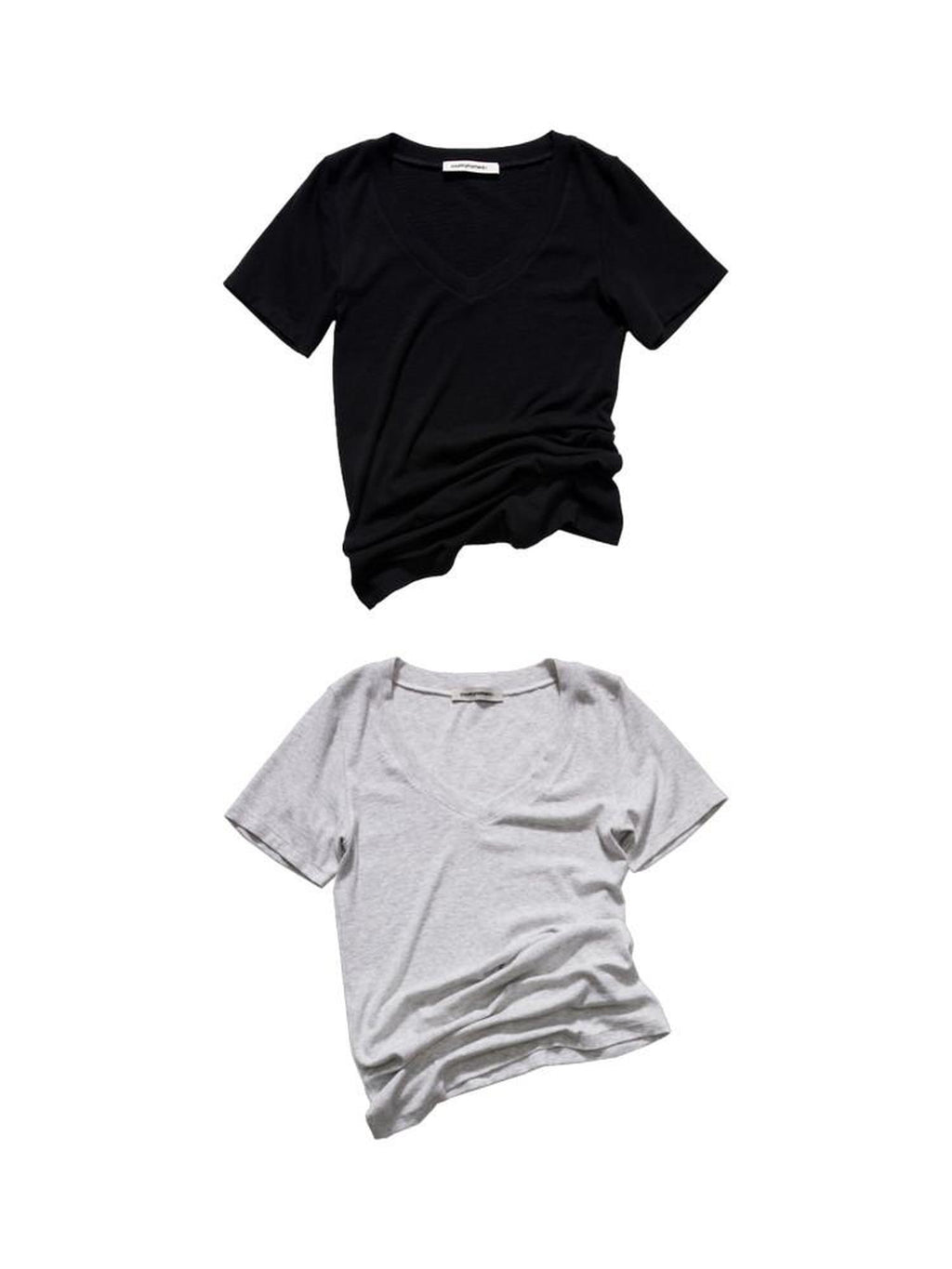 Country Moment Moisture Wicking V-neck Slim Minimalist Women Plain Short Sleeve T-Shirts