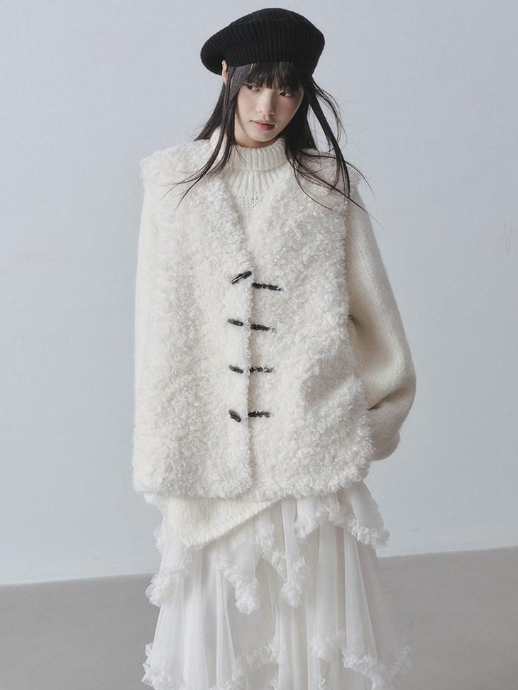 DDGIRL studio Soft Thick Asymmetric Oversized High Neck Commuter Women Iceland Dream Sweaters