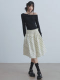 DDGIRL_studio_Durable_Lined_Pleated_Aline_Elastic_Waist_Women_Cotton_Beige_Midi_Skirts_MISSTT