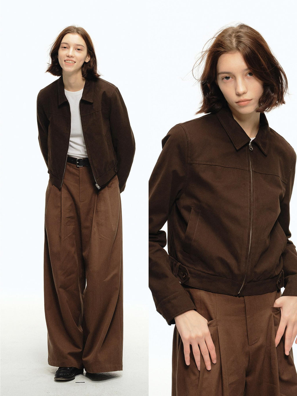 Country Moment 100 Percent Cotton Slim Fit Youthful Unisex Zip Collar Short Cropped Jackets