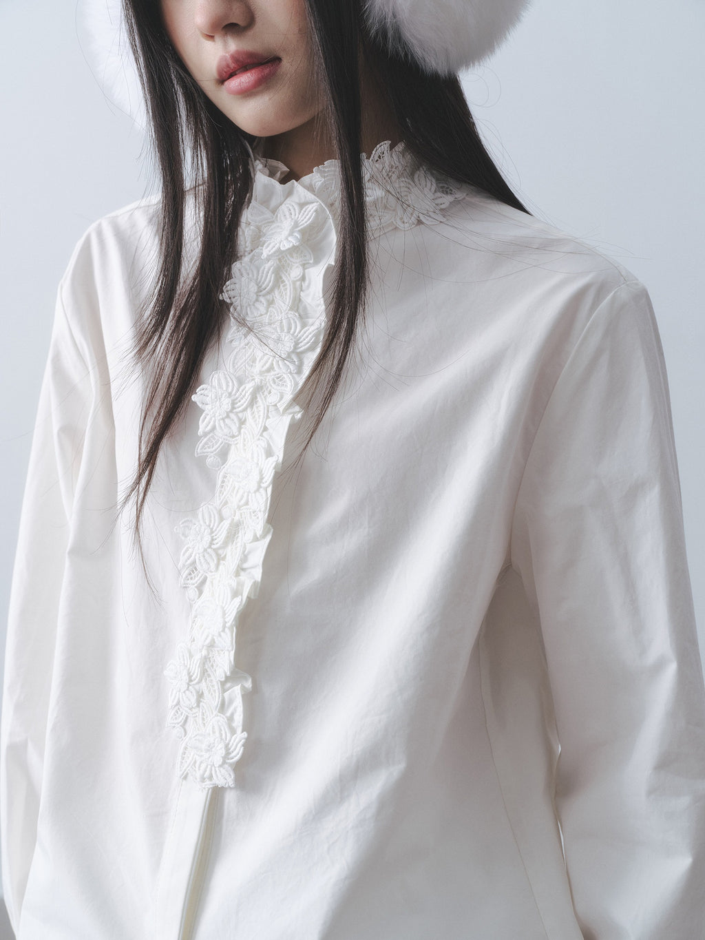 DDGIRL_studio_Pure_Cotton_Breathable_Rose_Lace_Stand_Collar_Loose_Fit_Ruffle_Sleeves_Shirts_MISSTT