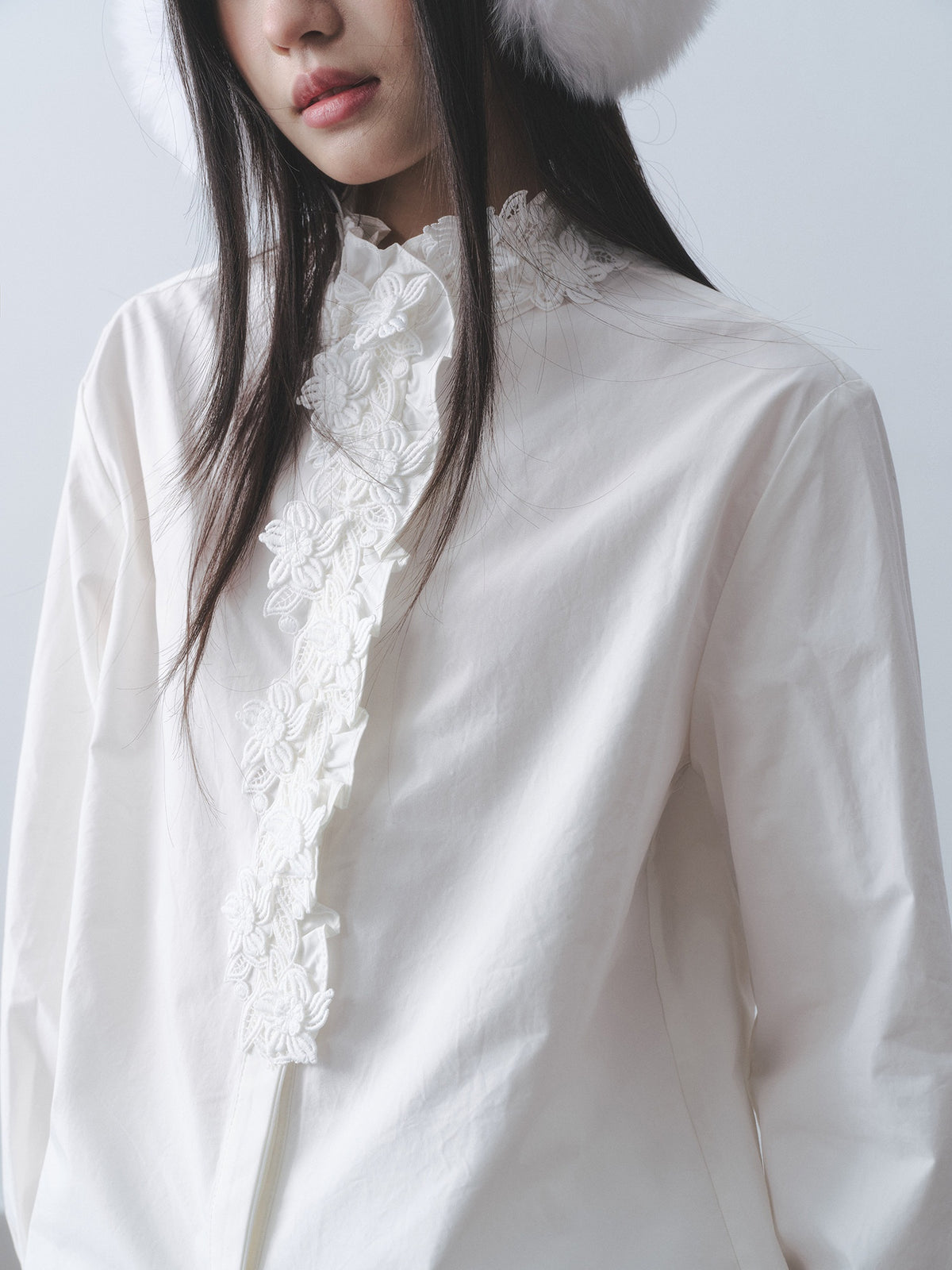 DDGIRL_studio_Pure_Cotton_Breathable_Rose_Lace_Stand_Collar_Loose_Fit_Ruffle_Sleeves_Shirts_MISSTT