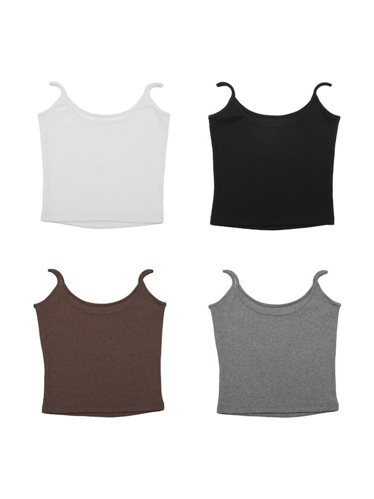Country Moment Soft Stretch Cotton Slim Fit Cropped Tank Women Solid Unlined Camisoles