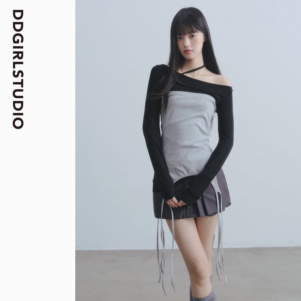 DDGIRL_studio_Breathable_Patchwork_Neckline_Women_Regular_Contrast_Cami_Long_Sleeve_T-Shirts_MISSTT