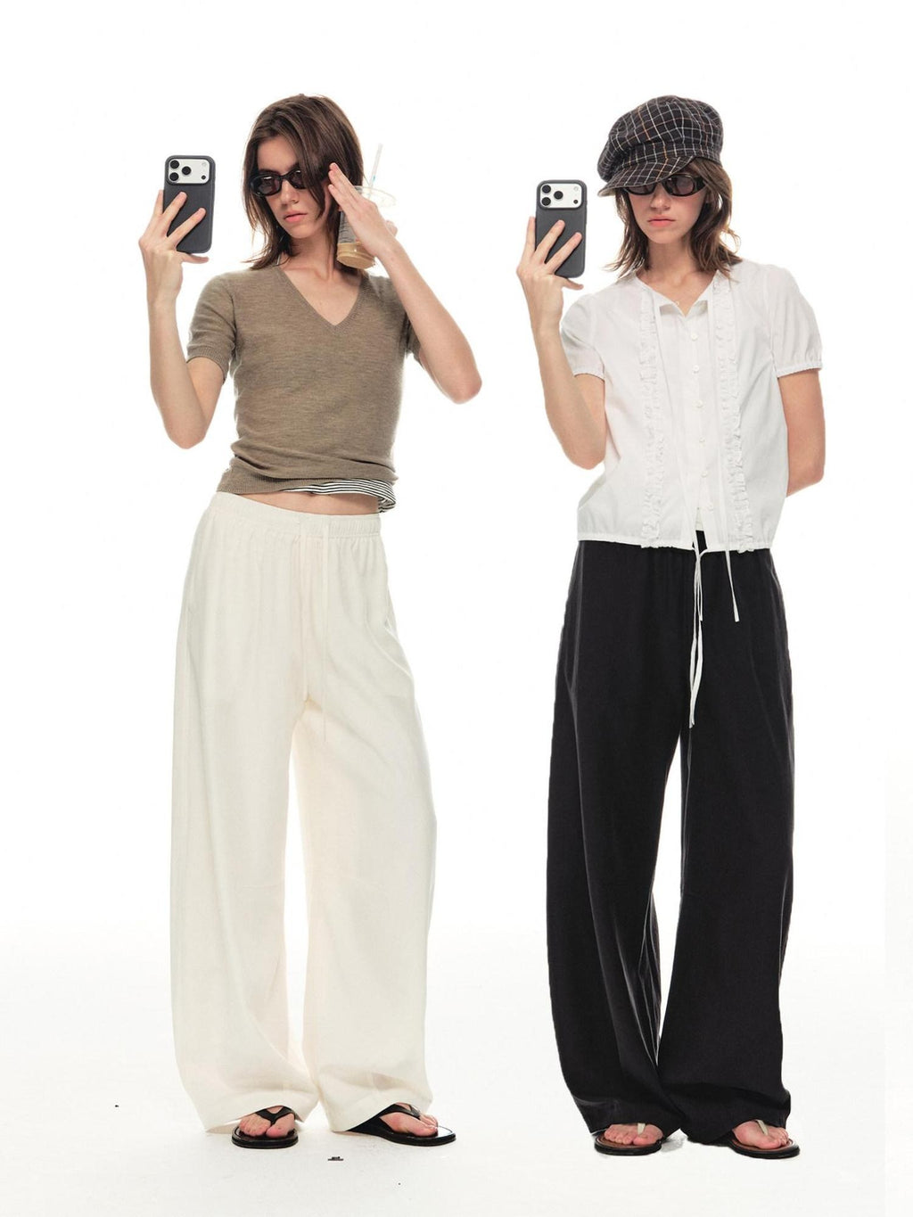 Country Moment Breathable Lyocell Linen Relaxed Balloon Drawstring Unisex Casual Wide Leg Pants