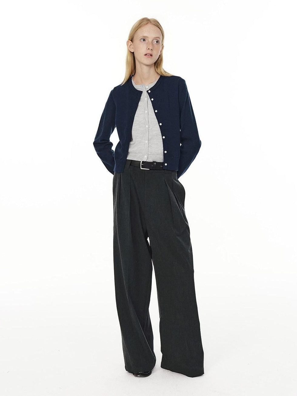Country Moment Wrinkle Resistant Pleated Mid Rise Relaxed Straight Cut Casual Wide Leg Pants