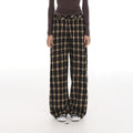 Country_Moment_100%_Cotton_Vintage_Wide_Leg_Black_Brown_Plaid_Natural_Waist_Straight_Pants_MISSTT