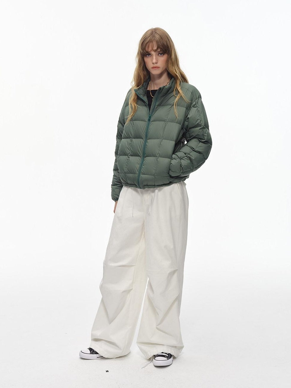 Country Moment Soft Breathable Cotton Loose Paratrooper Tapered Cuff Youth White Cargo Pants